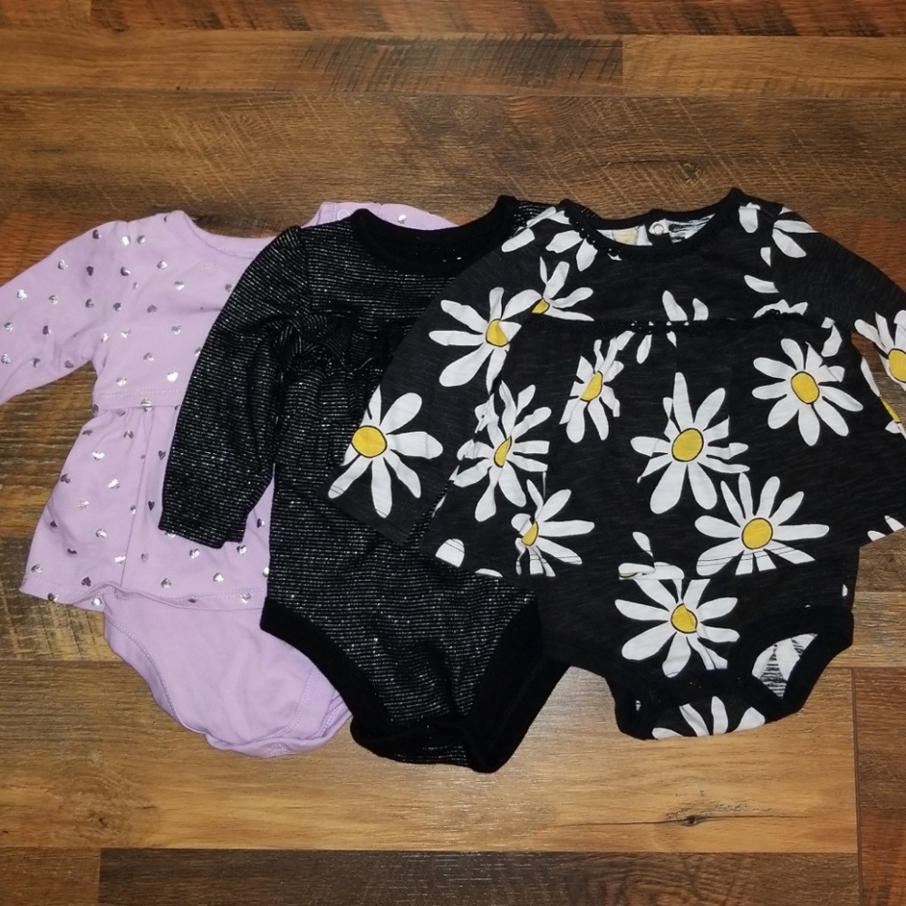 Lot of 3, 3-6 months long sleeve onesies